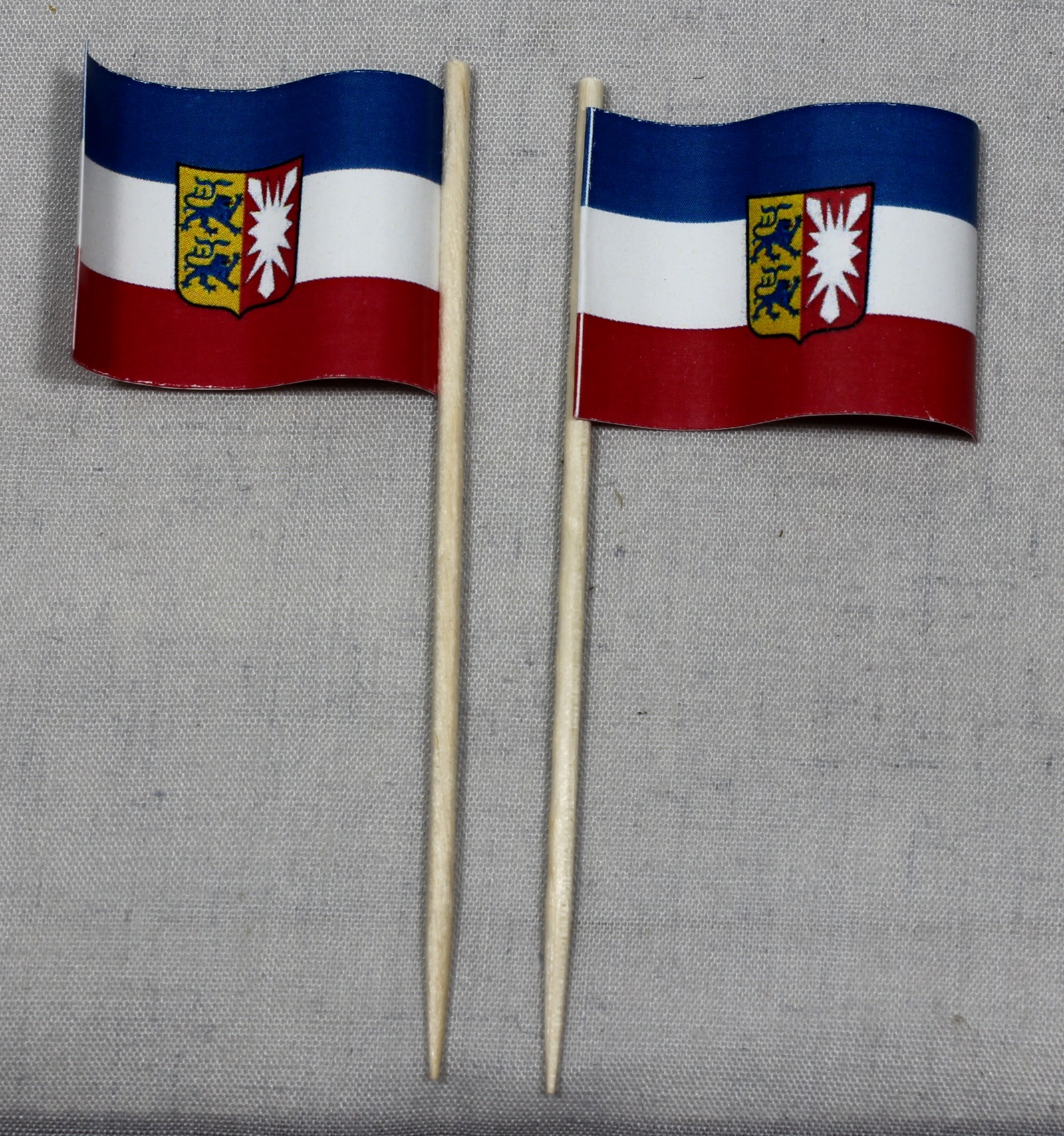 Party-Picker Flagge Schleswig Holstein Papierfähnchen in Spitzenqualität 50 Stück Beutel