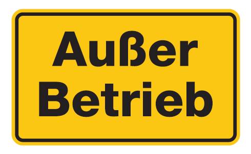 as71322 Aluminium Schild Außer Betrieb 120x200 mm geprägt
