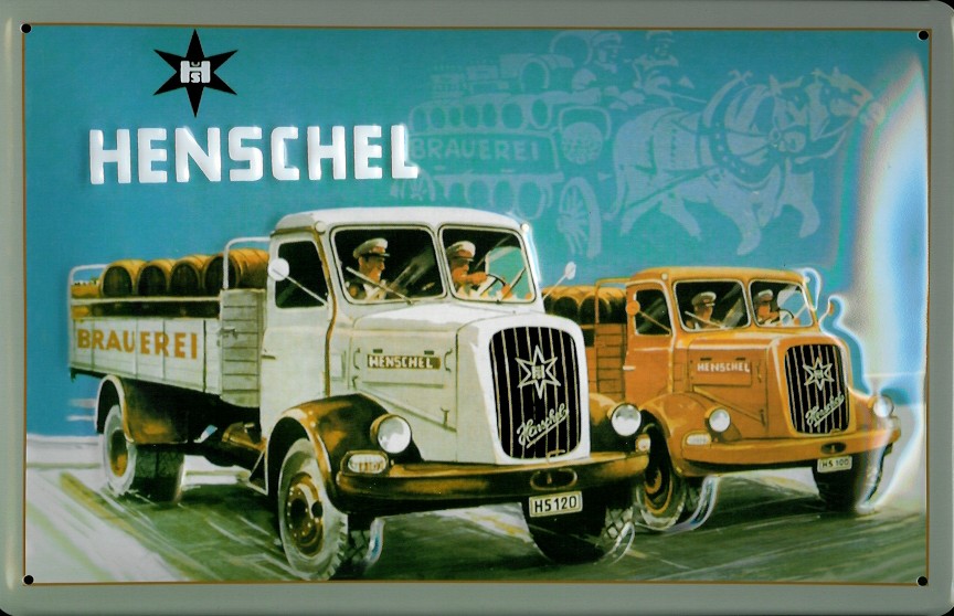 Blechschild Henschel 2 LKW Nostalgieschild Schild