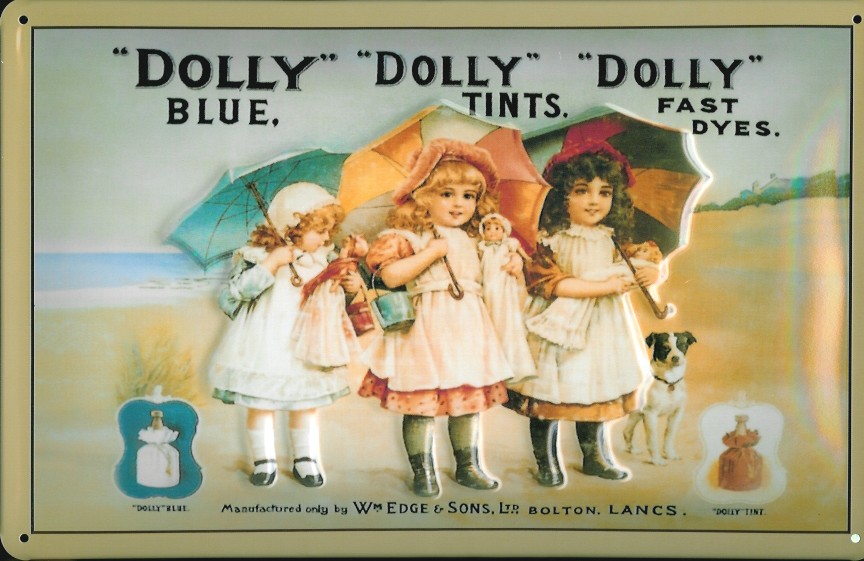 Blechschild Nostalgieschild Dolly Blue Tints Kinder Hund