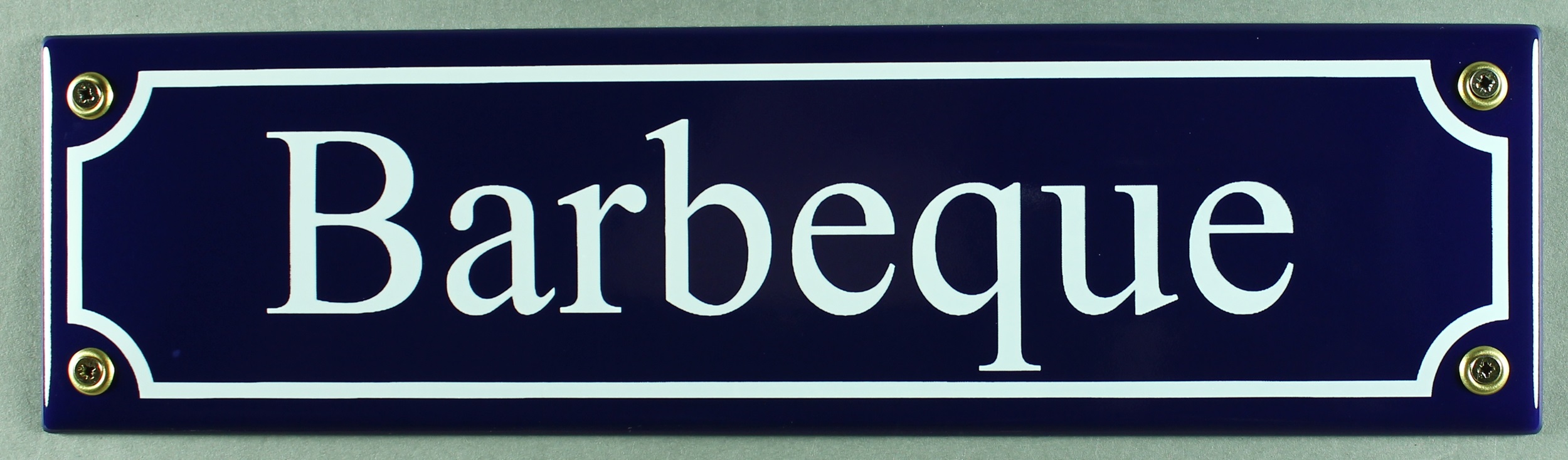 Strassenschild Barbeque 30x8 cm Email Strassen Schild Emaille Grill Grillen
