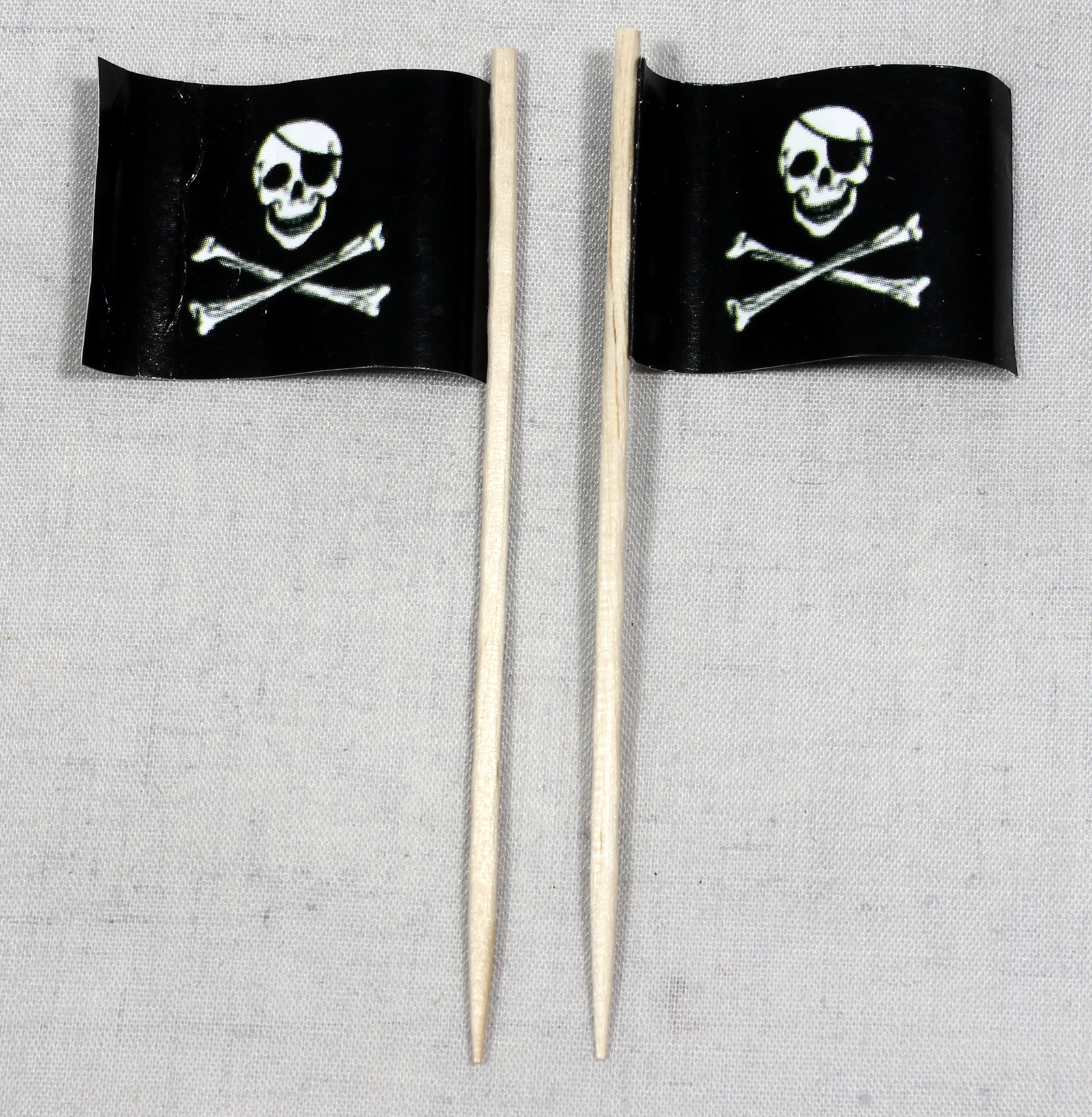 Party-Picker Flagge Pirat (1) Totenkopf Papierfähnchen in Spitzenqualität 25 oder 50 Stück Beutel