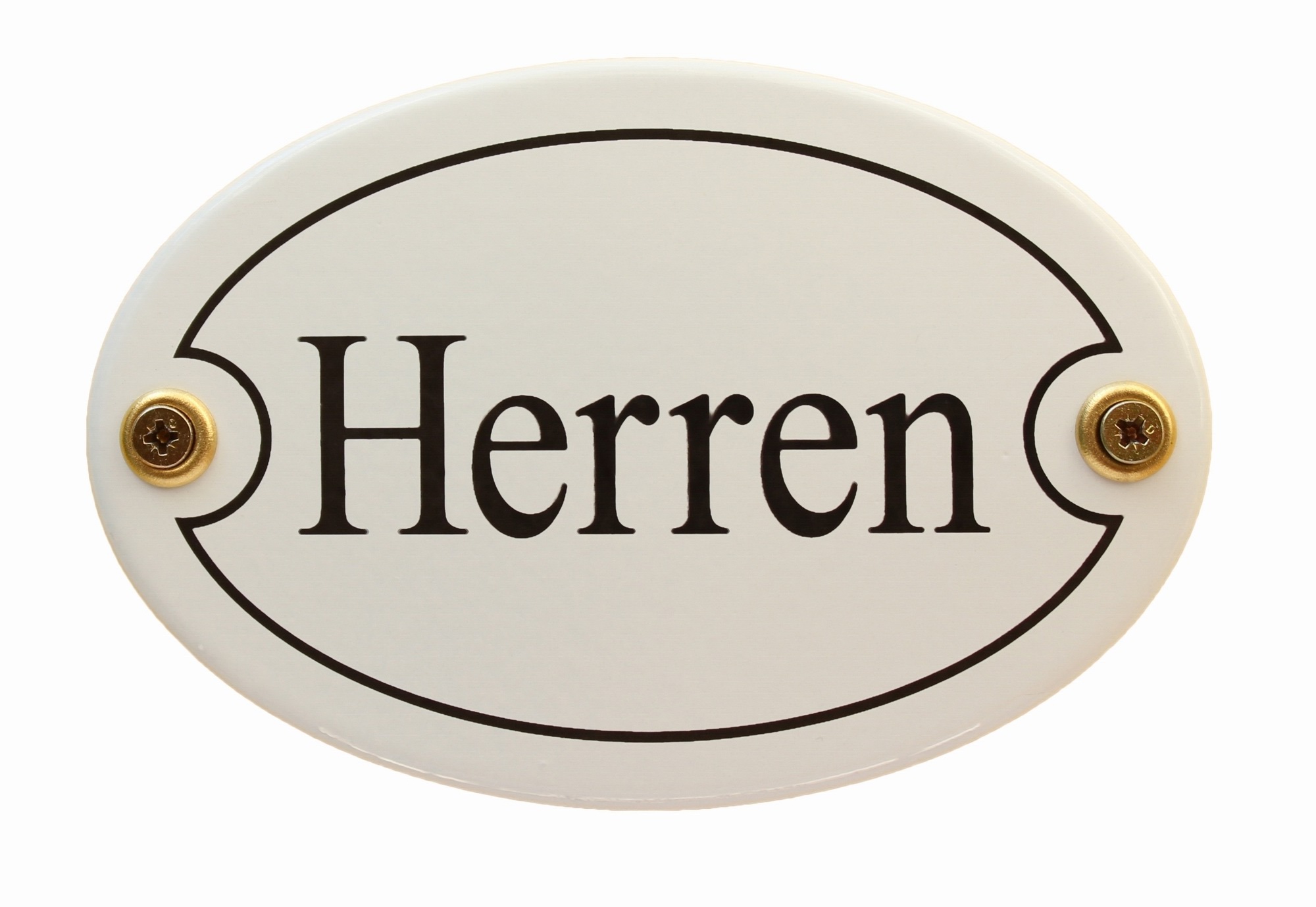 Emaille Türschild Herren weiss oval Emaille Toilettenschild Schild WC Klo