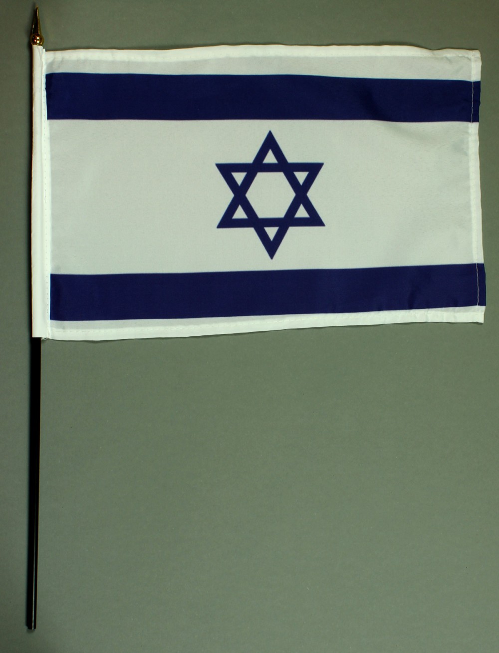 Tischflagge Israel 20x30 cm optional mit Tischflaggenständer aus Mahagoni Holz