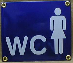 Emaille Schild WC Damen Toilette Damentoilette Emailleschild