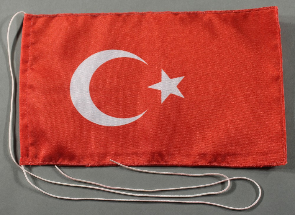 Tischflagge Türkei 25x15 cm optional mit Holz- oder Chromständer Tischfahne Tischfähnchen