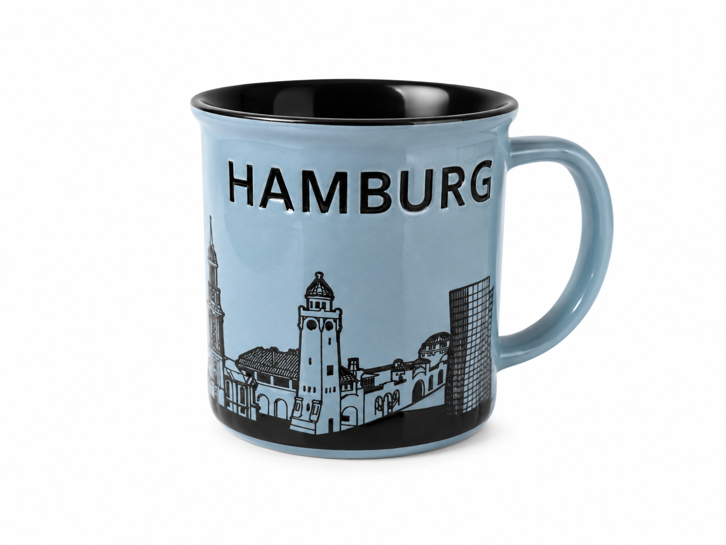 Hamburg Becher Relief Tasse Blau