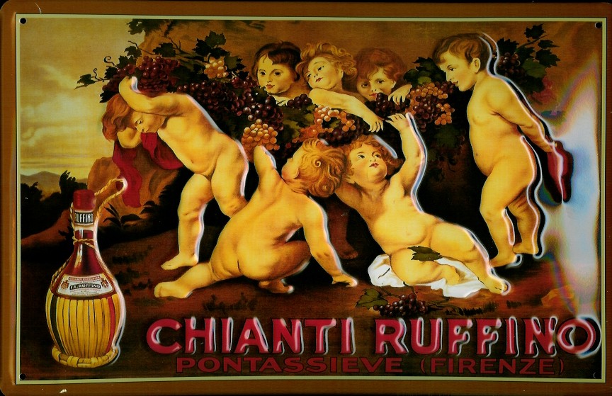 Blechschild Chianti Ruffino Aperitif retro Schild nostalgisches Werbeschild