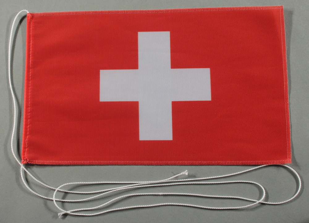 Tischflagge Schweiz Schweizerfahne 25x15 cm optional mit Holz- oder Chromständer Tischfahne Tischfäh