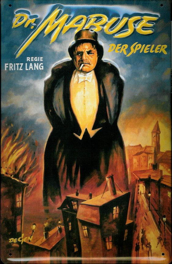 Blechschild Nostalgieschild Dr. Mabuse Der Spieler Filmplakat