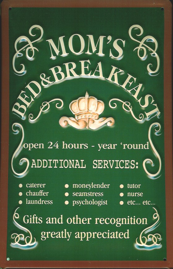 Blechschild Mom's Bed & Breakfast Funschild Fun Schild Metallschild