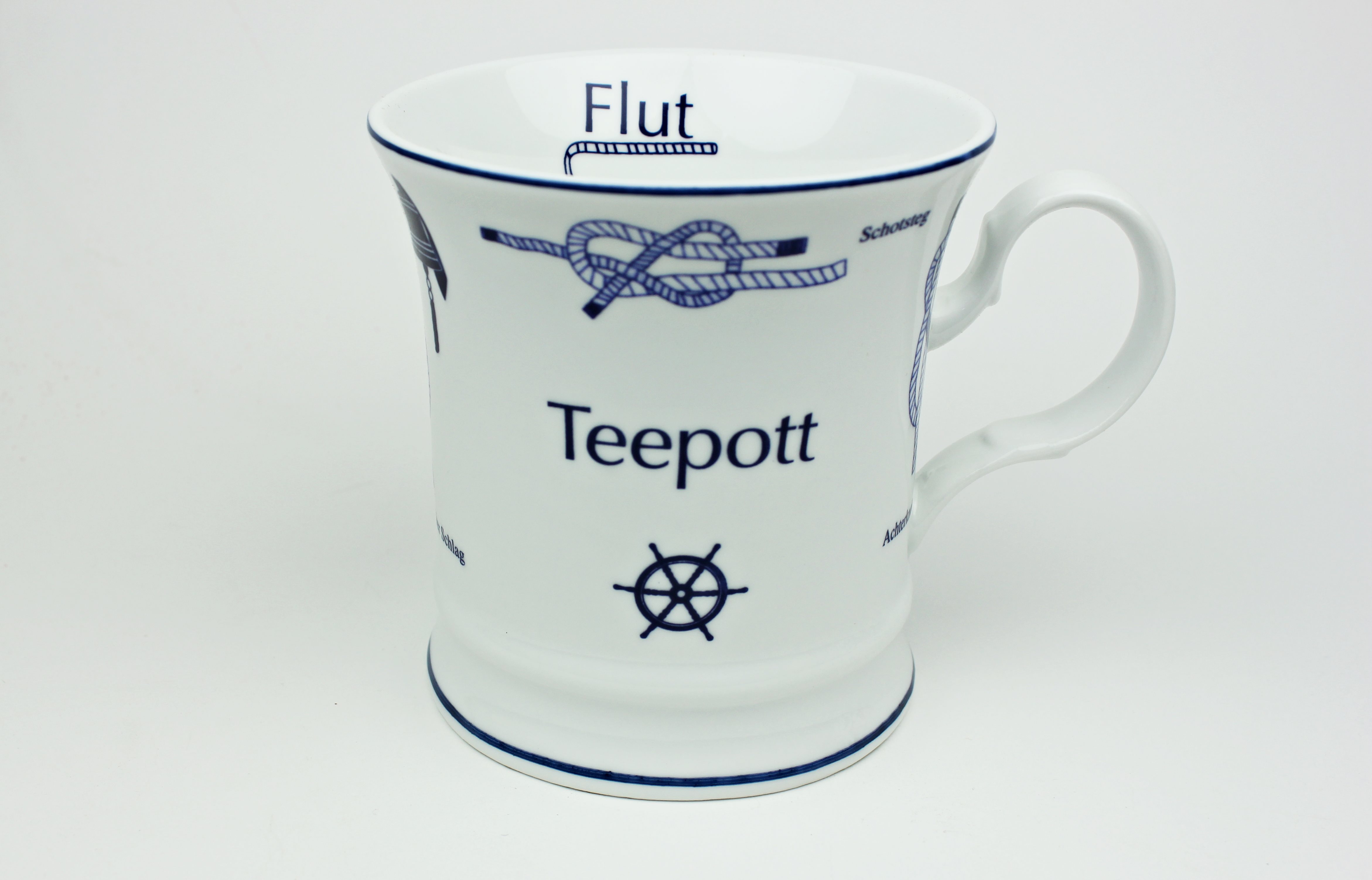 Knotenbecher Teepott mit Seemannsknoten hoch Souvenir Teetasse Tee Becher Andenken