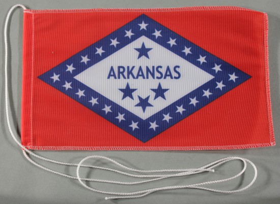 Tischflagge Arkansas USA Bundesstaat US State 25x15 cm optional mit Holz- oder Chromständer Tischfah