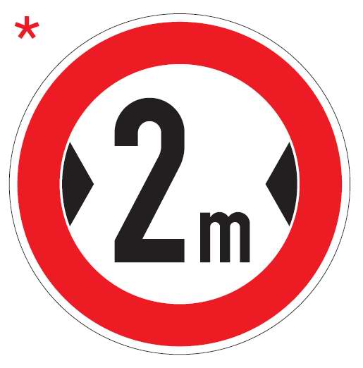 k2640020 Verkehrsschild / Verkehrszeichen Verbot für Fahrzeuge über angegebenes tatsächliche Breite 600 mm ru