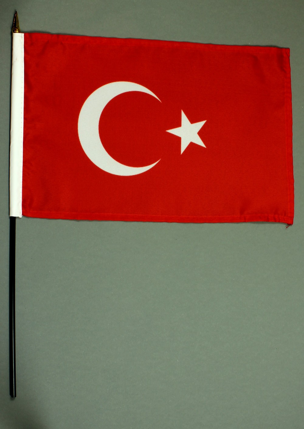 Tischflagge Türkei 20x30 cm optional mit Tischflaggenständer aus Mahagoni Holz