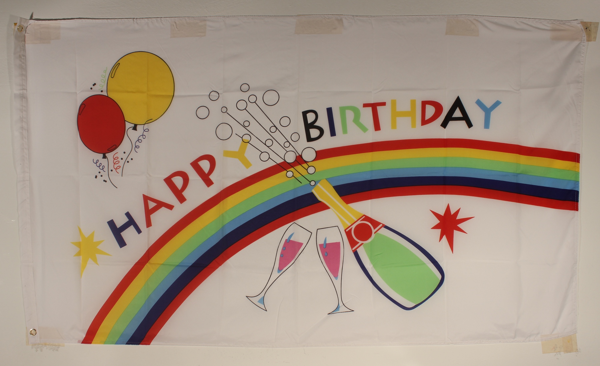 flagge-happy-birthday Happy Birthday Flagge Großformat 250 x 150 cm wetterfest