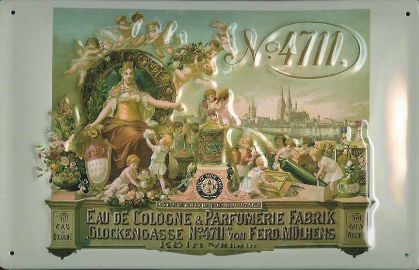 Blechschild 4711 kölnisch Wasser Fabrik Eau de Cologne Parfum Schild Werbeschild Nostalgieschild