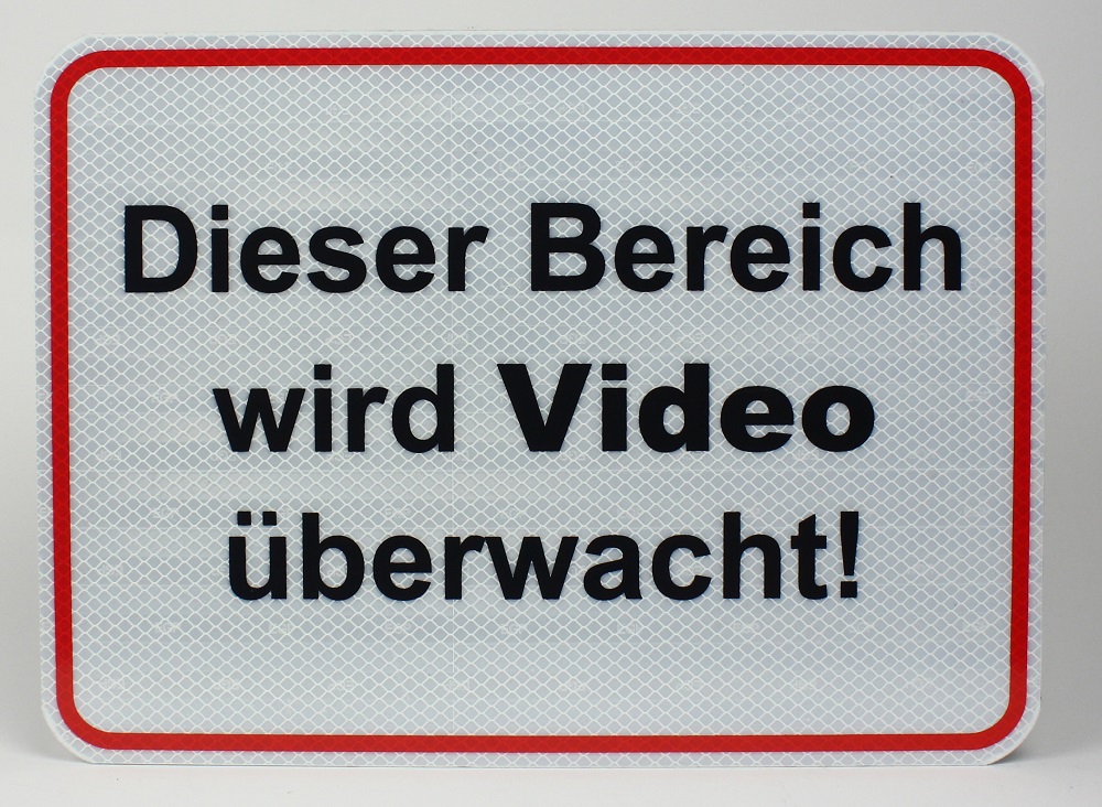 Reflektierendes Aluminium Schild Dieser Bereich wird VIDEO überwacht