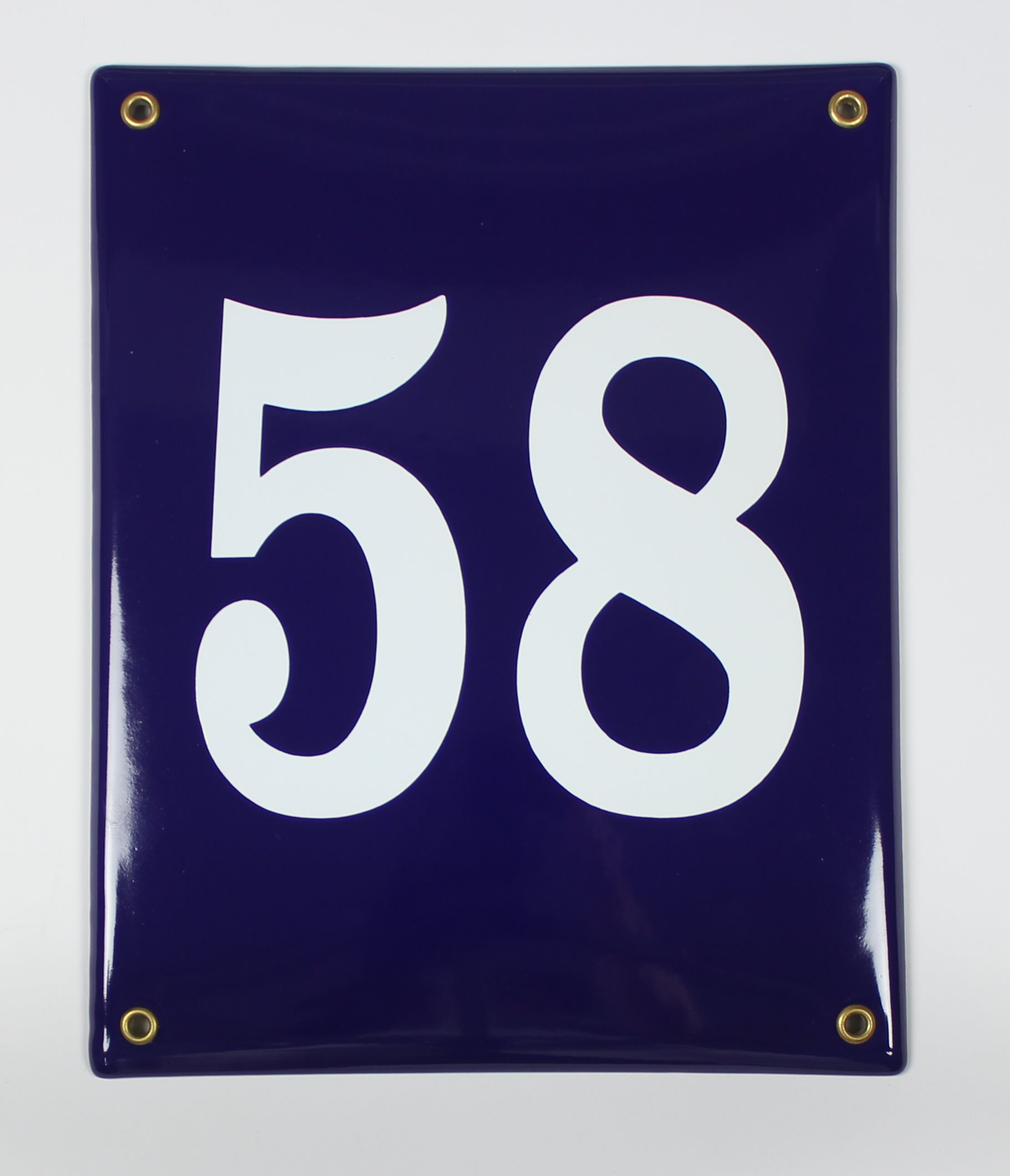 Hausnummernschild 58 blau 25x20 cm Emailleschild