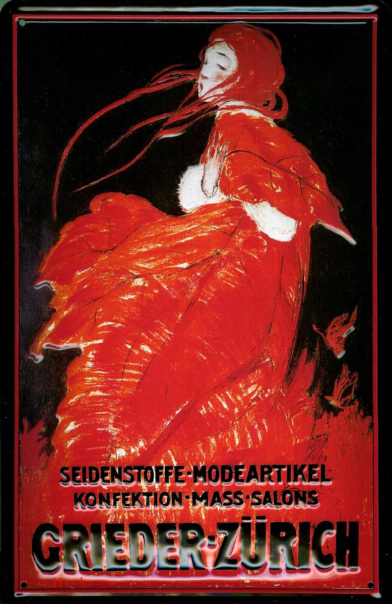 grieder-seidenstoffe-blechschild Blechschild Nostalgieschild Grieder Seidenstoffe Zürich