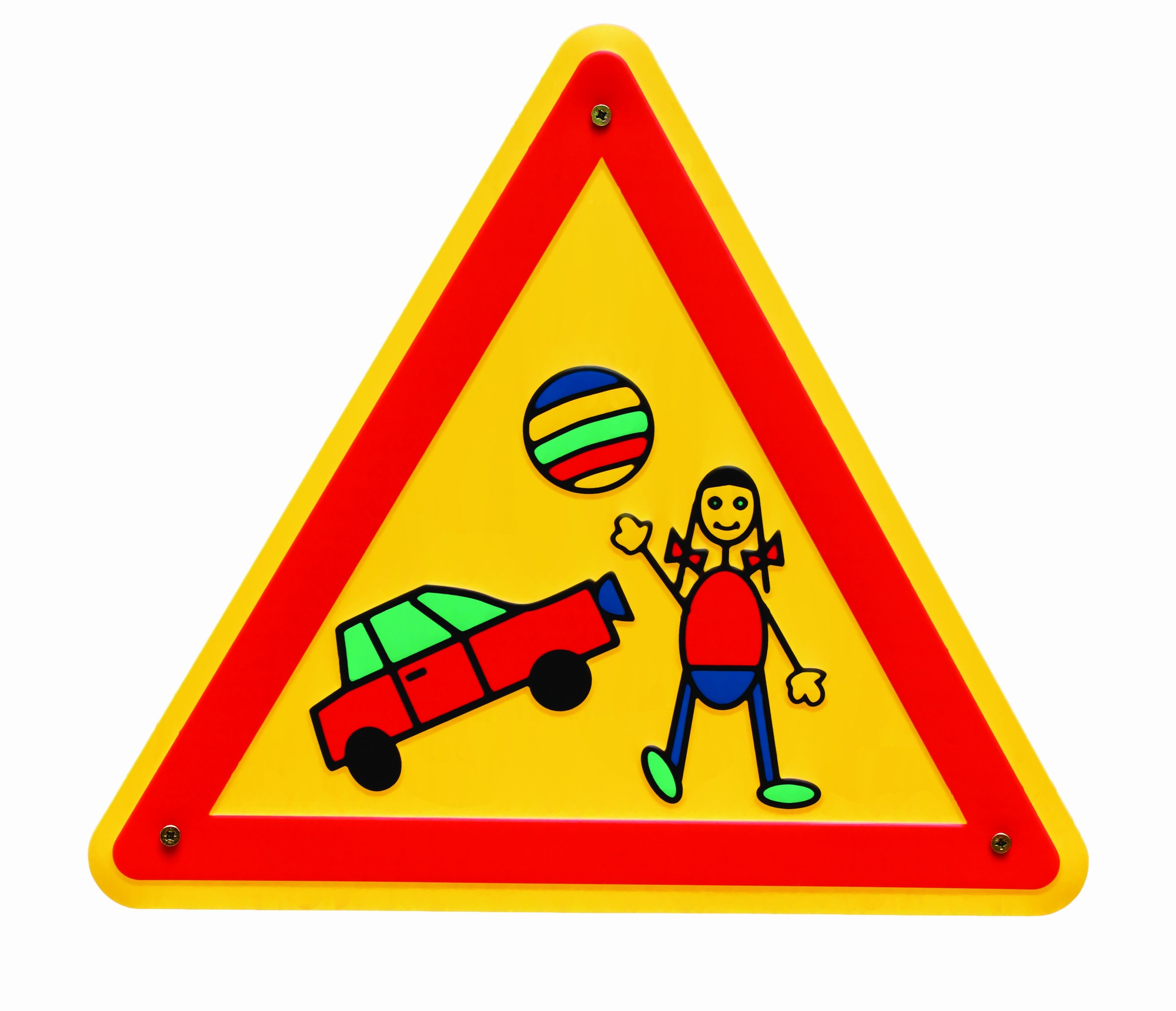 Aluminium Schild Spielstrasse Kinder dreieckig 300 mm geprägt