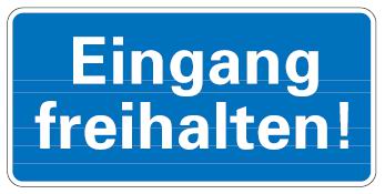 Aluminium Schild Eingang freihalten 170x350 mm geprägt