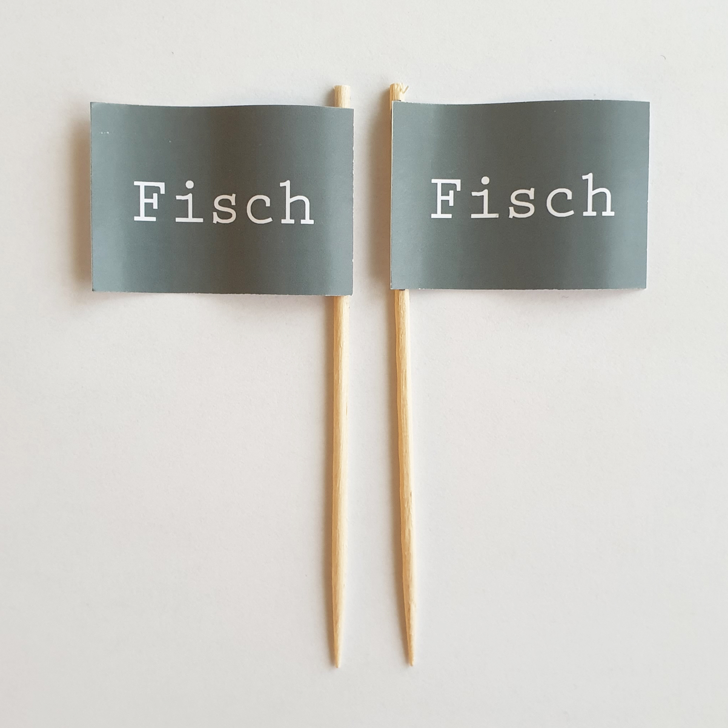 Party-Picker Flagge GRAU Fisch Papierfähnchen in Spitzenqualität 50 Stück Beutel