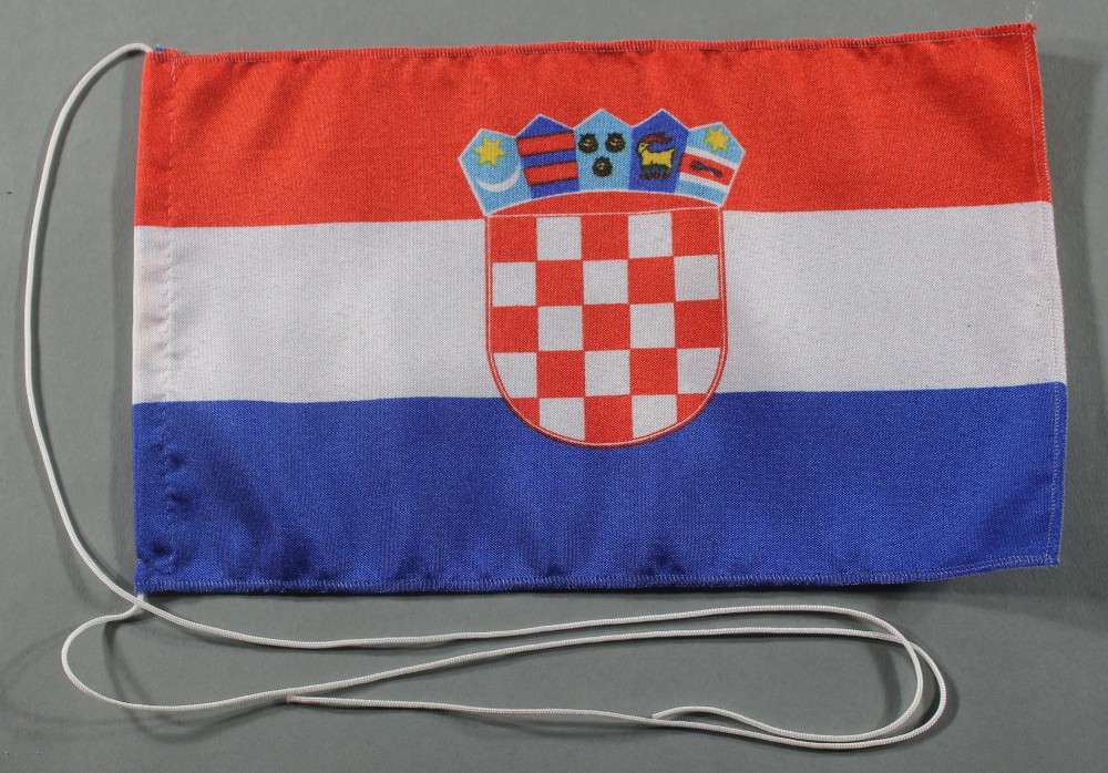 Tischflagge Kroatien 25x15 cm optional mit Holz- oder Chromständer Tischfahne Tischfähnchen