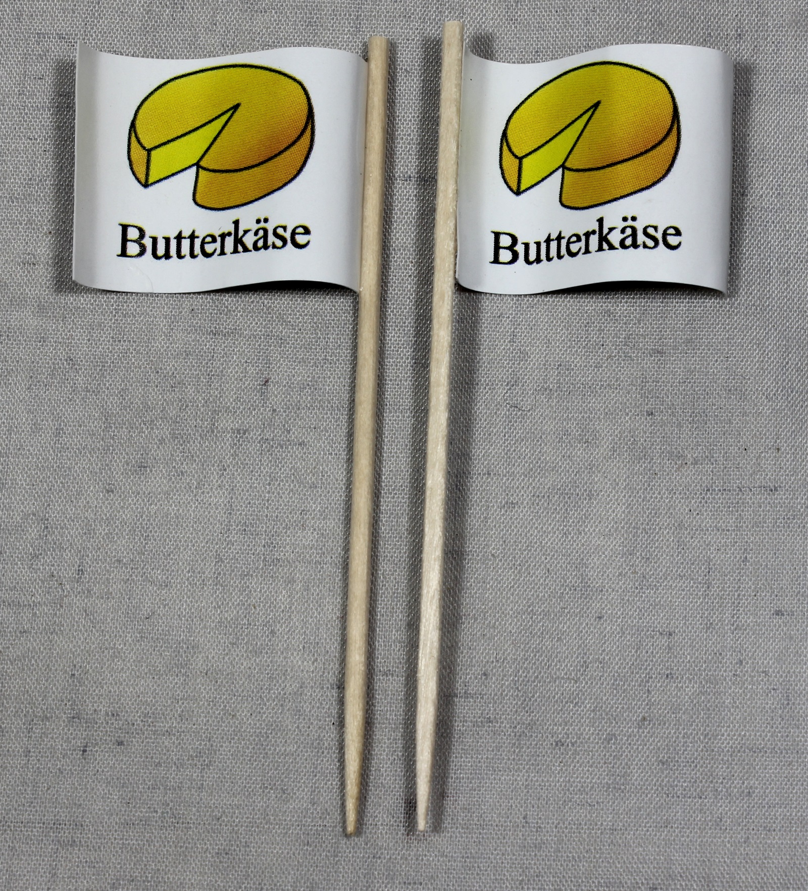 deko-picker-butterkaese Party-Picker Flagge Butterkäse Papierfähnchen in Spitzenqualität 50 Stück Beutel