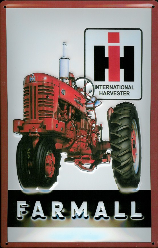 Blechschild International Harvester IH Farmall Traktor Nostalgieschild Schild retro Trecker