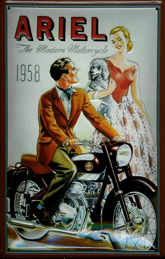 Blechschild Ariel 1958 Motorrad Nostalgieschild Schild