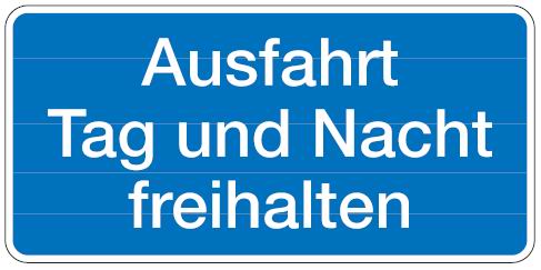 as551_00 Aluminium Schild Ausfahrt Tag und Nacht freihalten 170x350 mm geprägt
