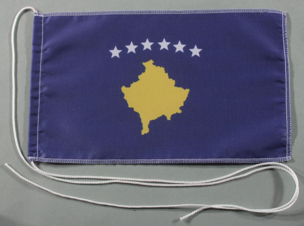 Tischflagge Kosovo 25x15 cm optional mit Holz- oder Chromständer Tischfahne Tischfähnchen