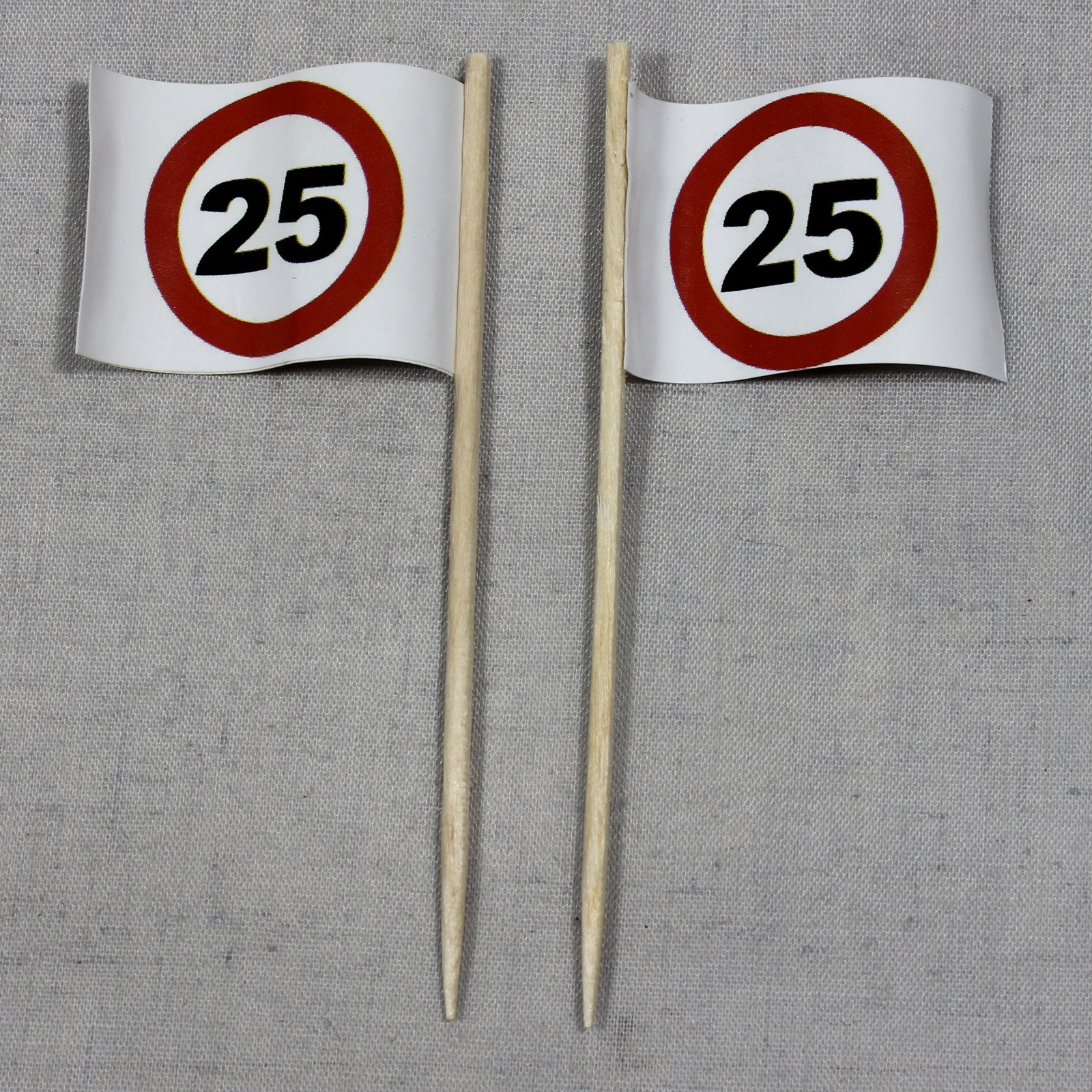 Party-Picker Flagge Tempo 25 Verkehrszeichen Papierfähnchen in Spitzenqualität 25 oder 50 Stück Beut