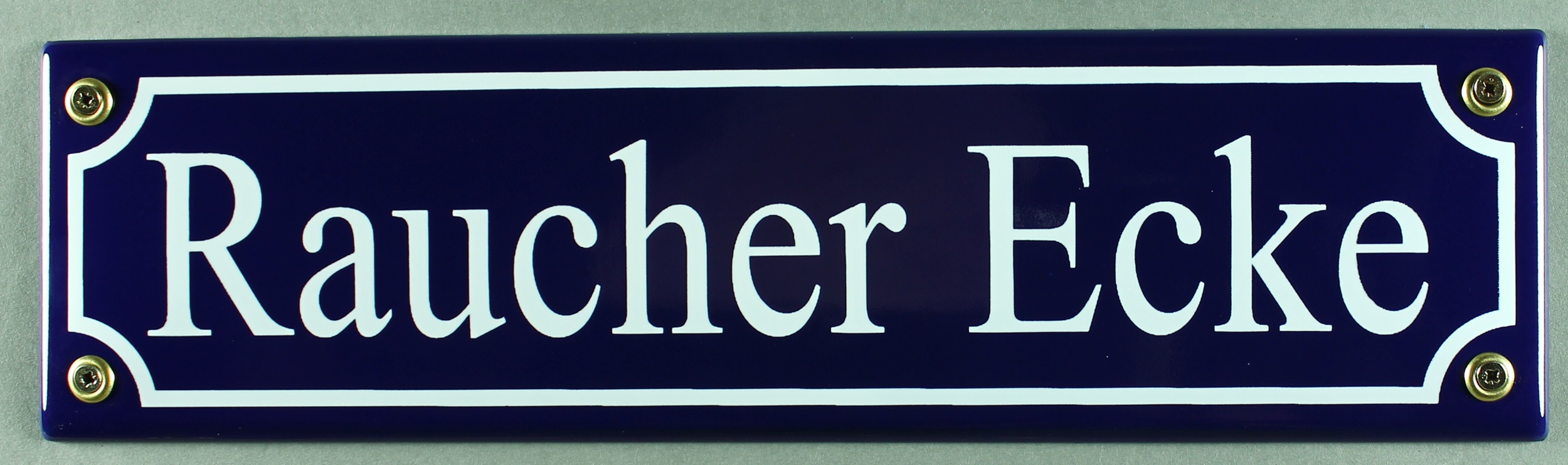 Strassenschild Raucher Ecke 30x8 cm Email Strassen Schild Emaille