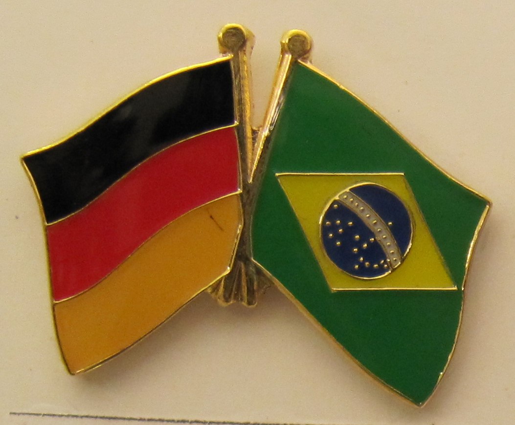 freundschafts_pin_flaggen_deutschland_brasilien Brasilien / Deutschland Freundschafts Pin Anstecker Flagge Fahne Nationalflagge