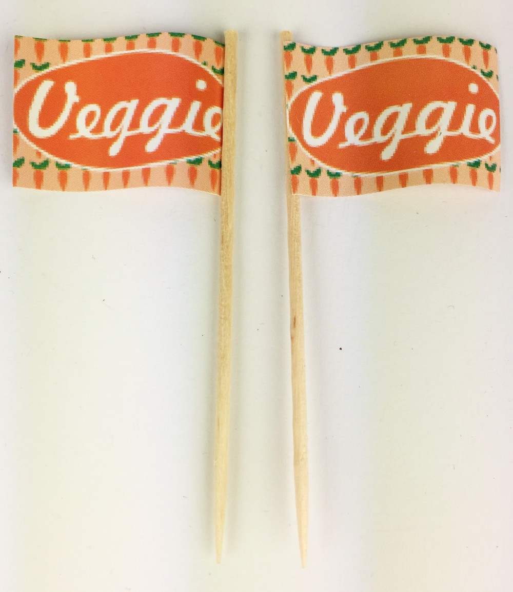 Veggie-Orange Party-Picker Flagge Veggie Möhren Papierfähnchen in Spitzenqualität 50 Stück Beutel