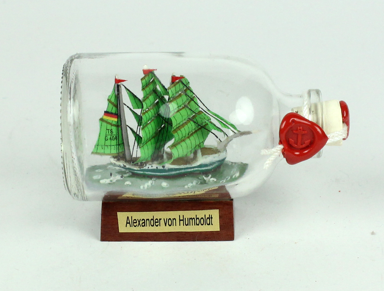 phs158_Alexander-von-Humboldt-50ml Alexander von Humboldt Mini Buddelschiff 50 ml ca. 7,2 x 4,5 cm Flaschenschiff