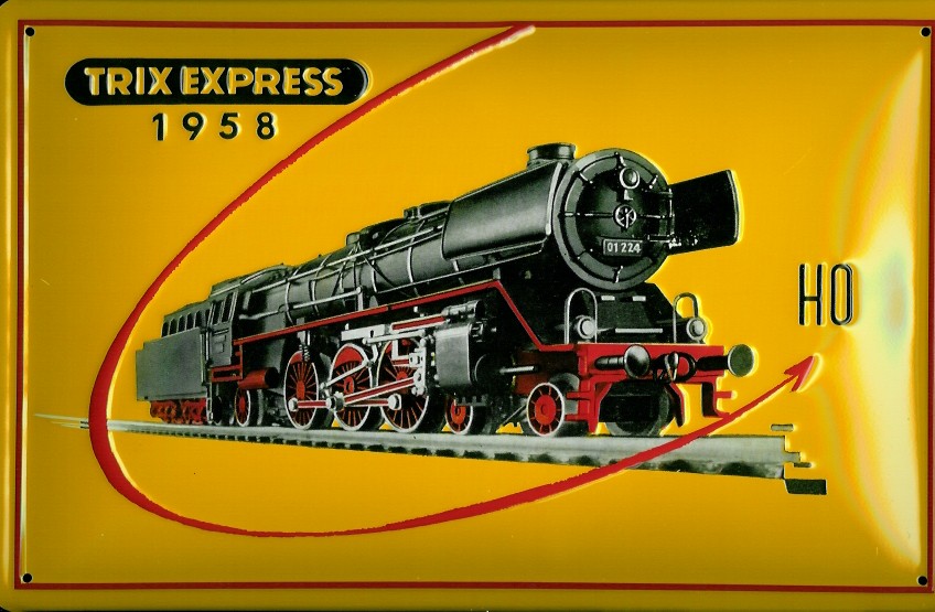 Blechschild Trix Express Modelleisenbahn Dampflok Eisenbahn Schild Nostalgieschild