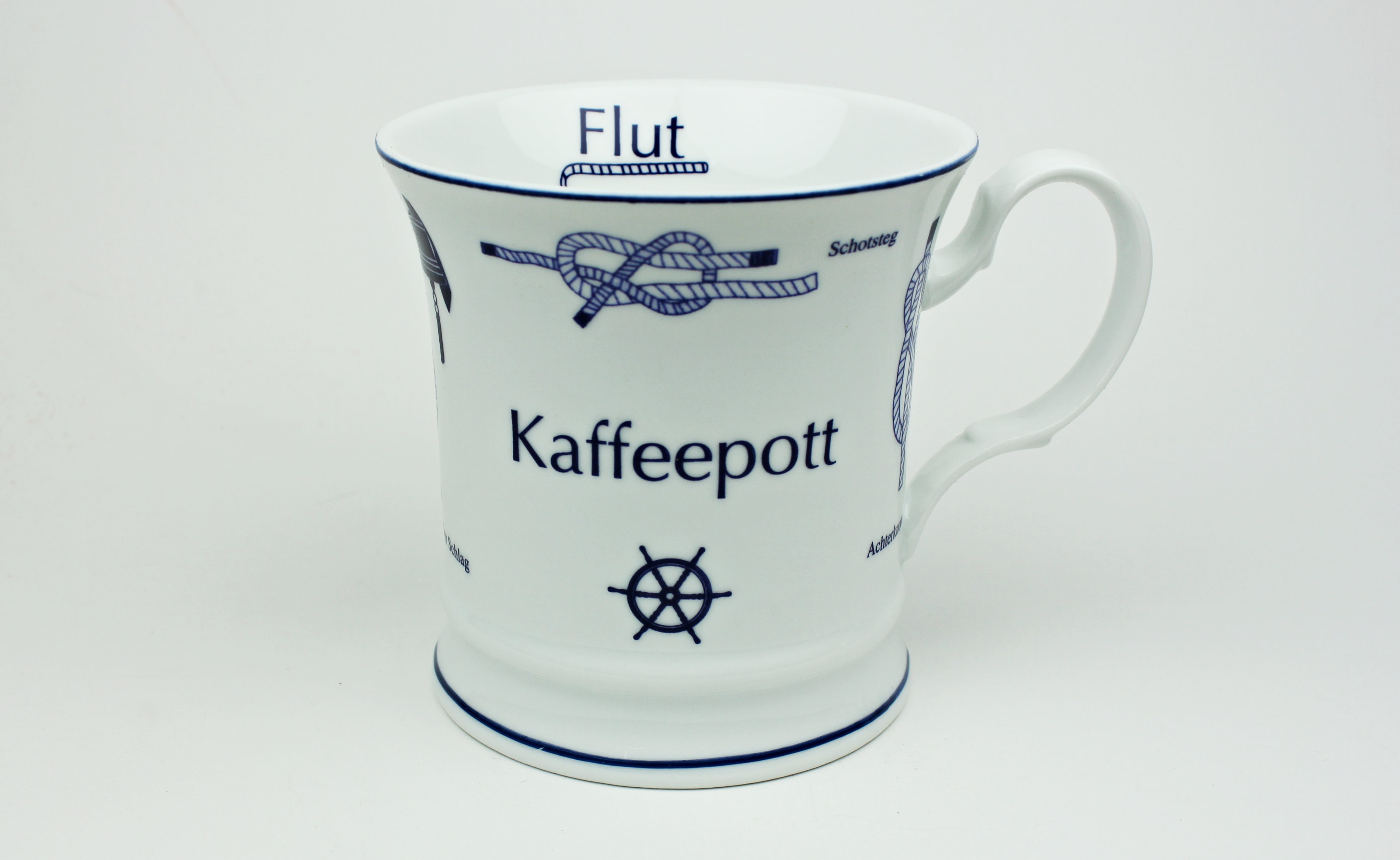 Knotenbecher Kaffeepott mit Seemannsknoten hoch Souvenir Teetasse Tee Becher Andenken