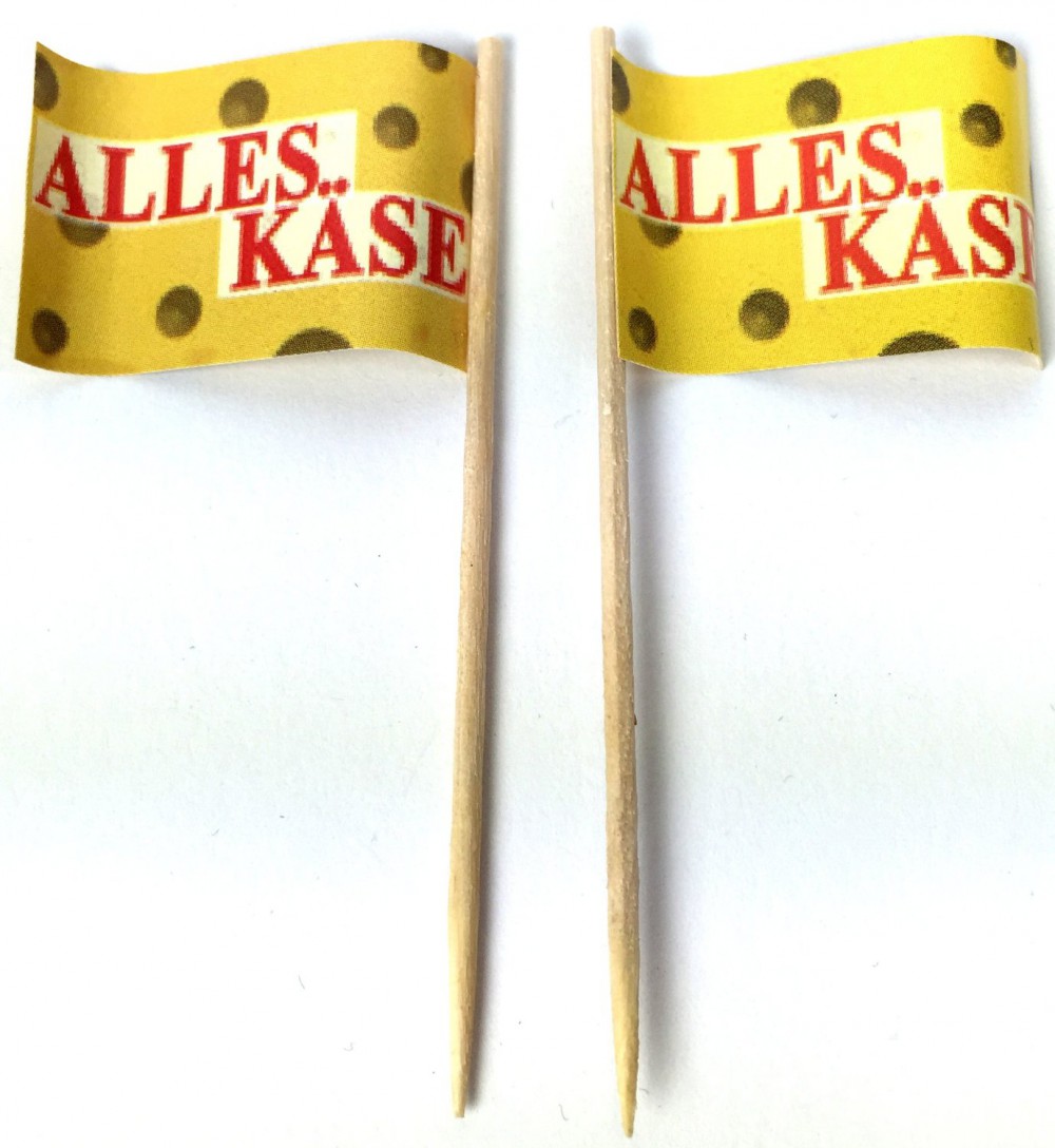 AllesKaese Party-Picker Flagge Alles Käse Papierfähnchen in Spitzenqualität 50 Stück Beutel
