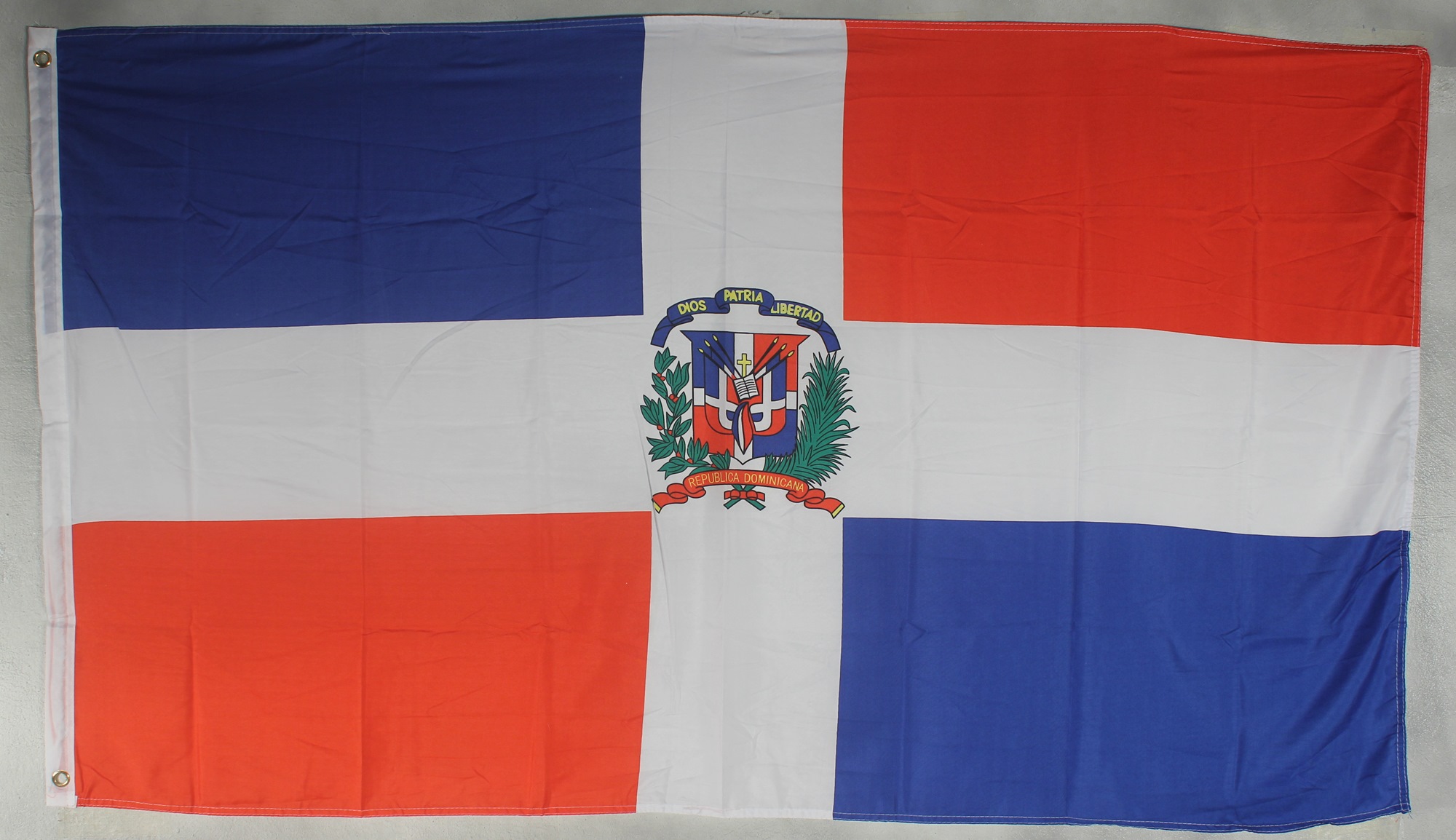 fl_domi Flagge Fahne : Dominikanische Republik Domrep Nationalflagge Nationalfahne