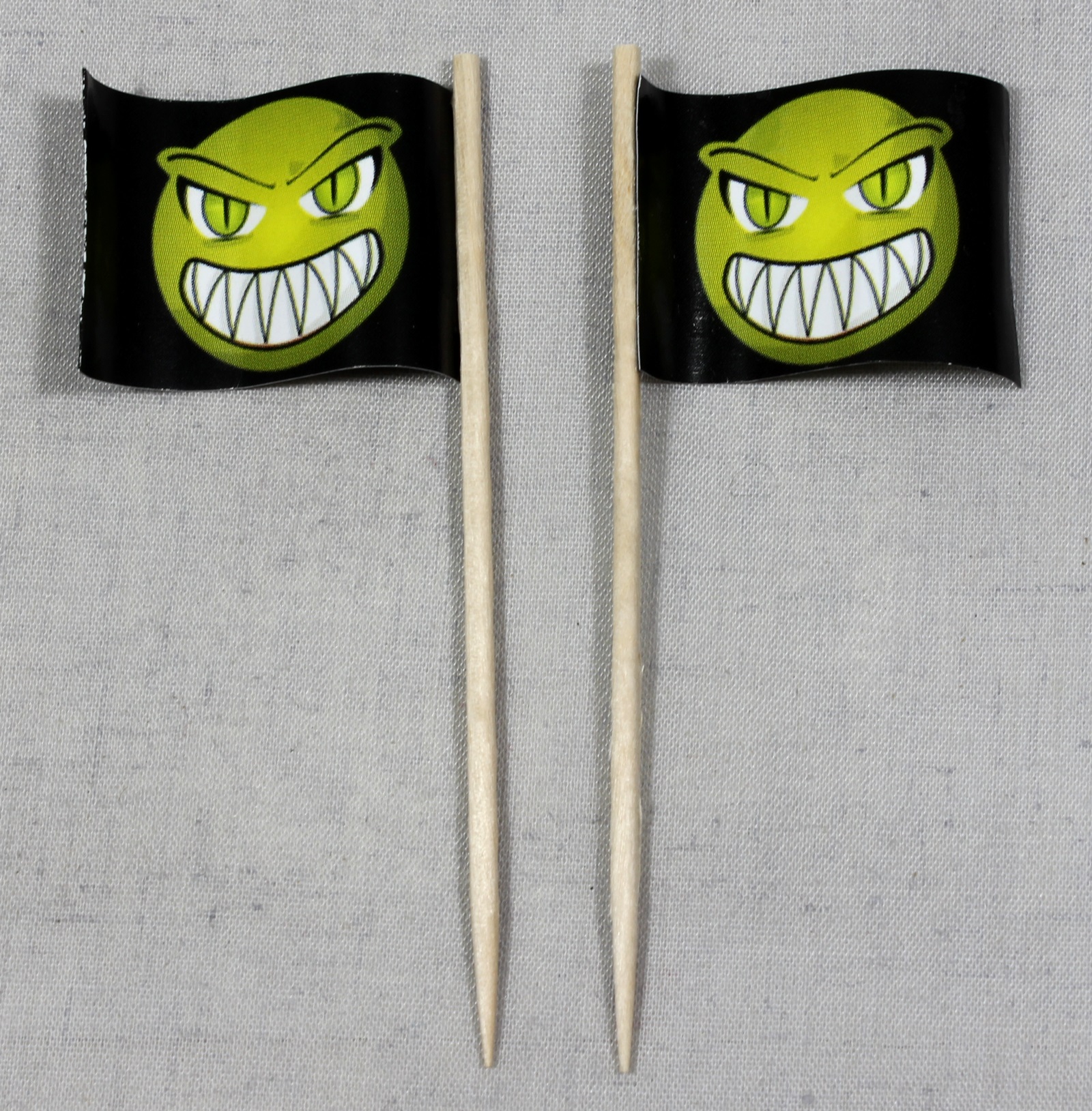 Party-Picker Flagge Halloween Monster gelb Papierfähnchen in Spitzenqualität 50 Stück Beutel