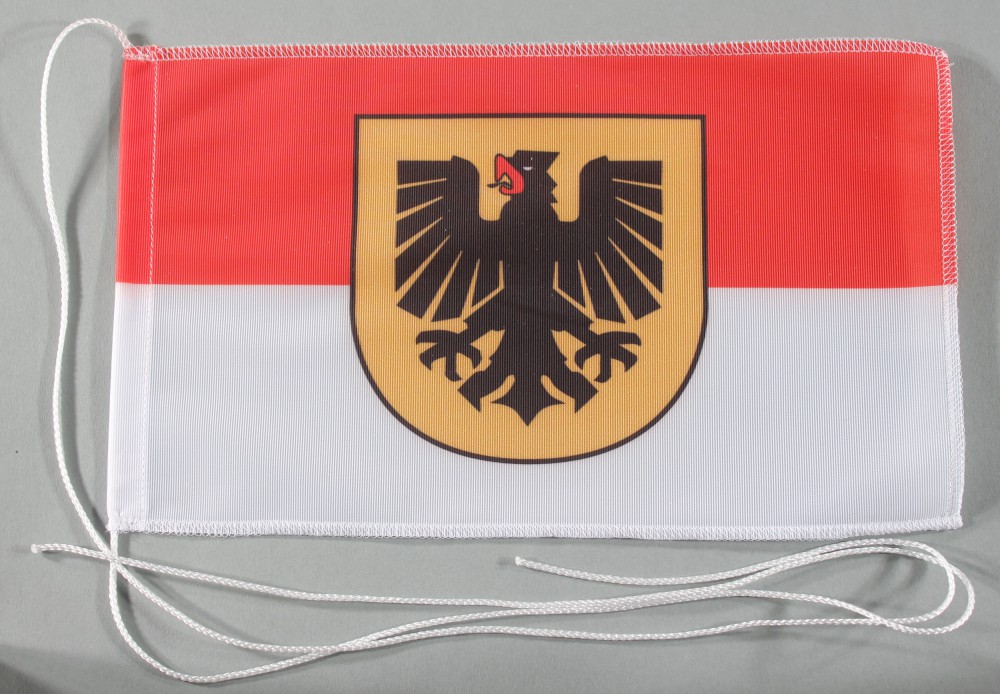 Tischflagge Dortmund Stadtflagge 25x15 cm optional mit Holz- oder Chromständer Tischfahne Tischfähnc