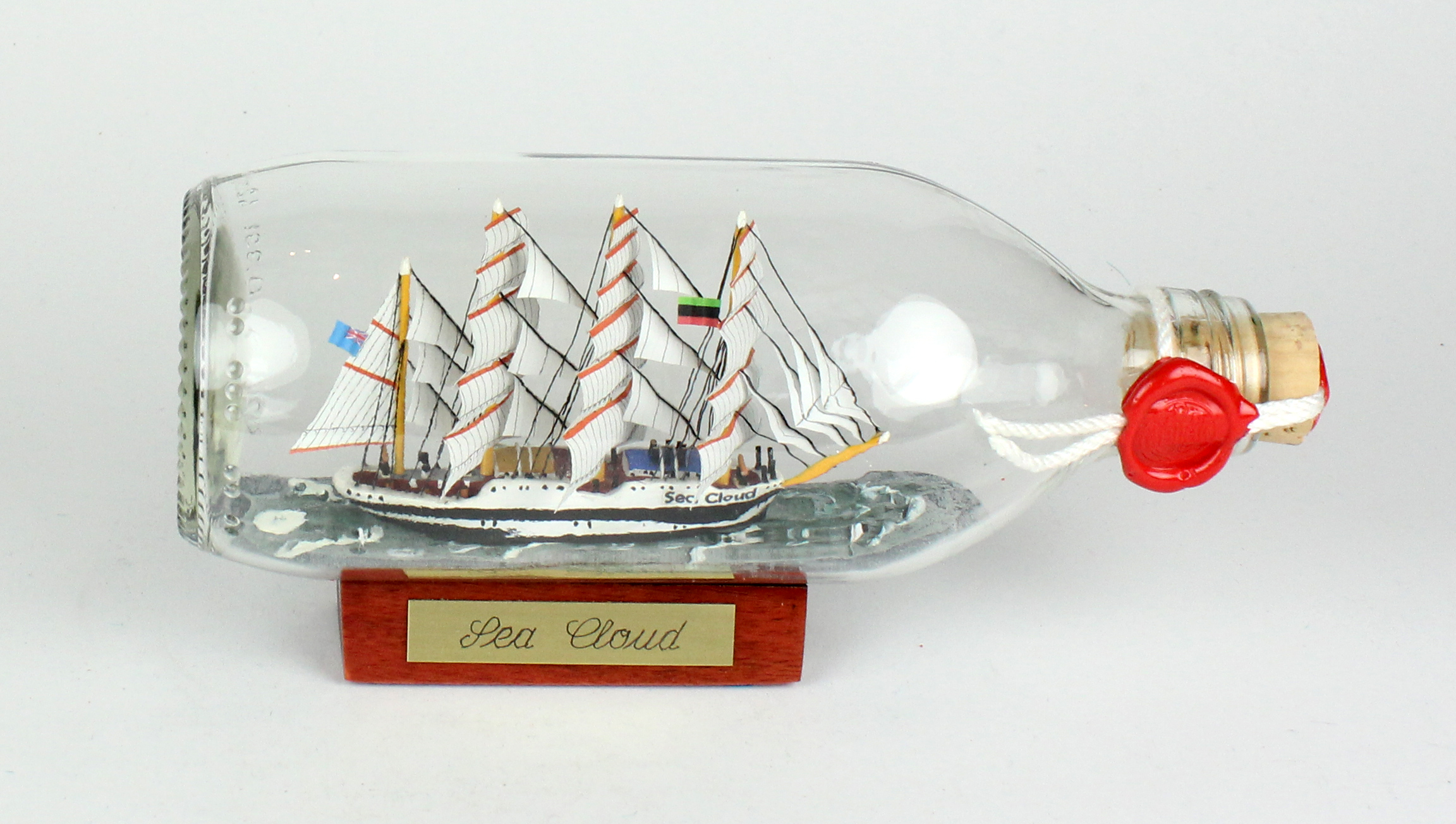 Sea Cloud runde Flasche 0,3 Liter Buddelschiff Flaschenschiff