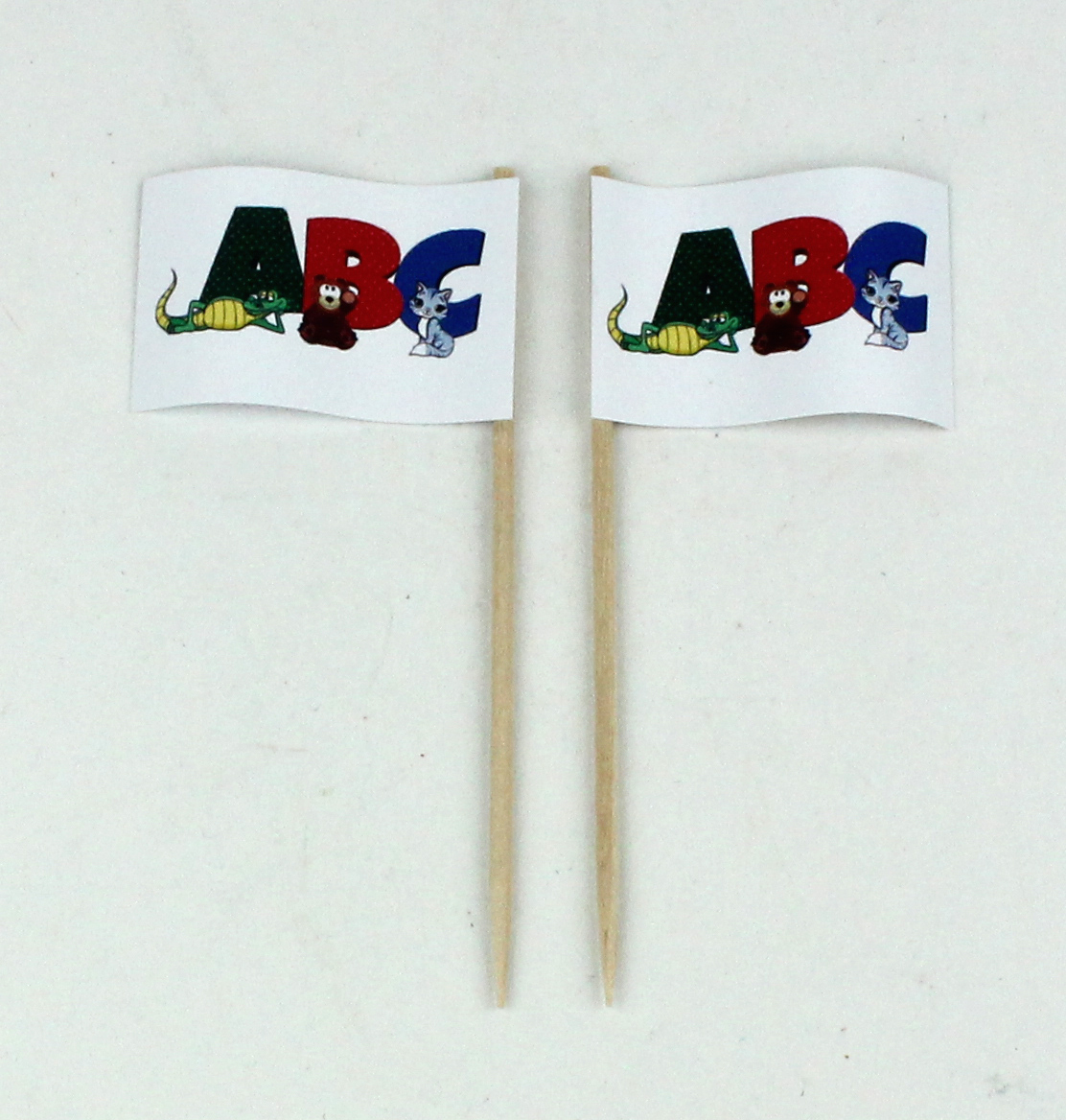 Party-Picker Flagge ABC Tiere Papierfähnchen in Spitzenqualität 50 Stück Beutel