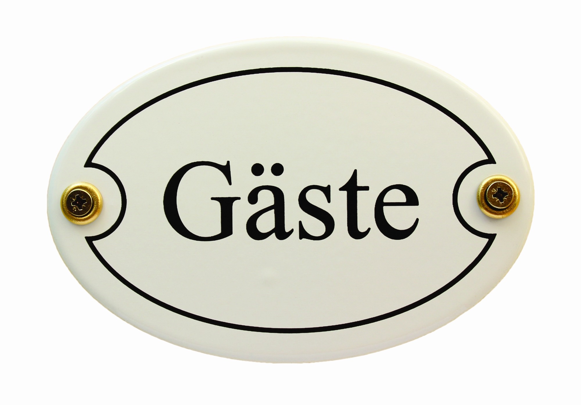 Emaille Türschild Gäste weiß oval Schild WC Toilette Klo