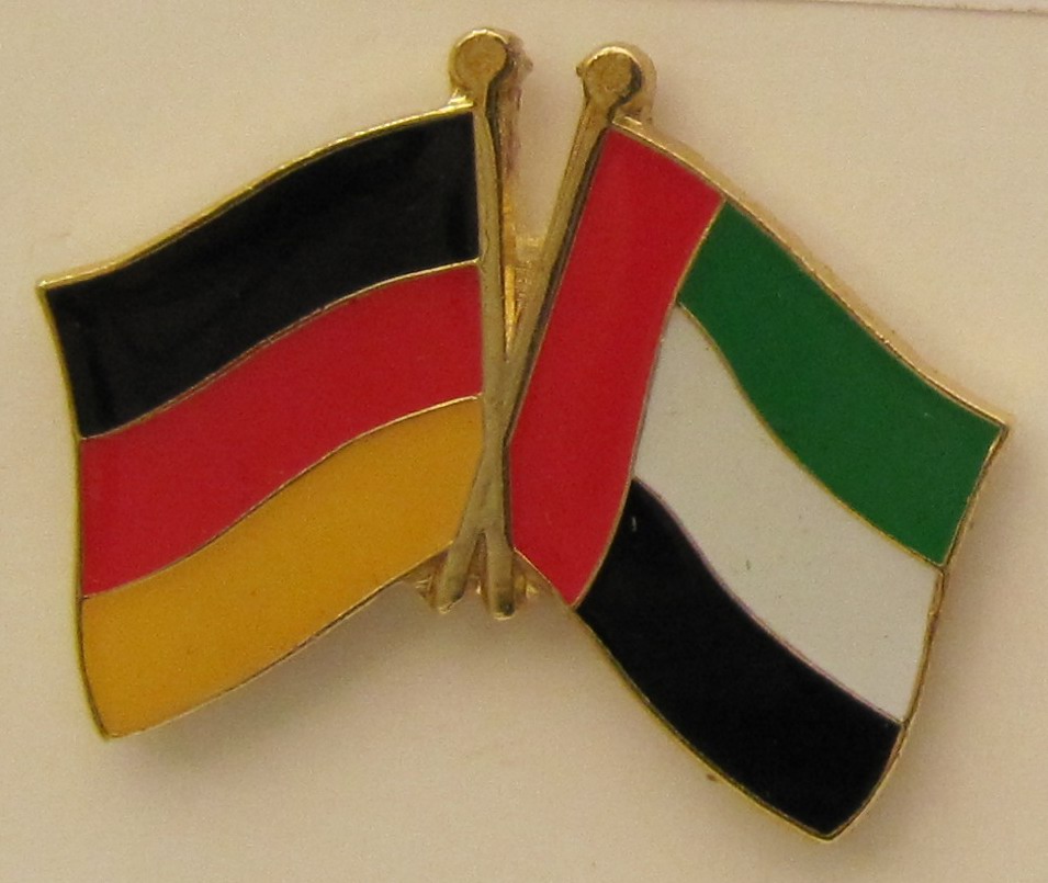 Vereinigte Arabische Emirate UAE / Deutschland Freundschafts Pin Anstecker Flagge Fahne Nationalflag