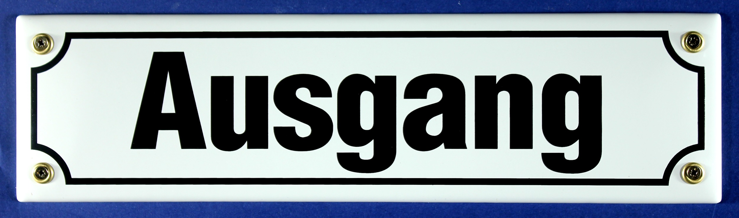 Strassenschild Ausgang 30x8 cm weiß Emaille Schild Emaile Hinweisschild Türschild