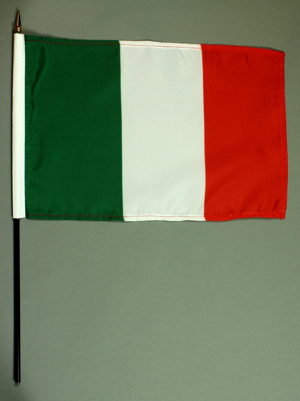 Tischflagge Italien 20x30 cm optional mit Tischflaggenständer aus Mahagoni Holz